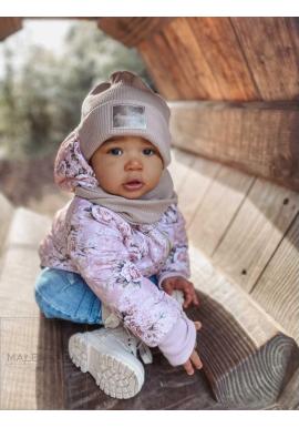 Přechodná růžová bundička s potiskem růží