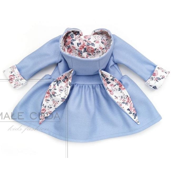 Dívčí kabátek s oušky v modré barvě