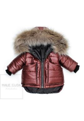 Bordová bundička s kapsami na zimu