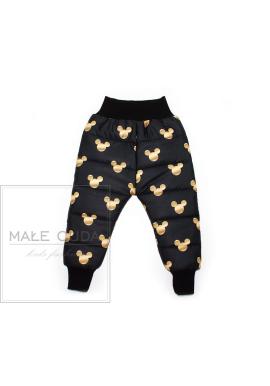 Oteplené černé kalhoty Mickey Mouse