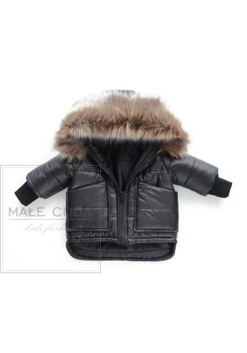 Černá zimušní bundička s kapucí