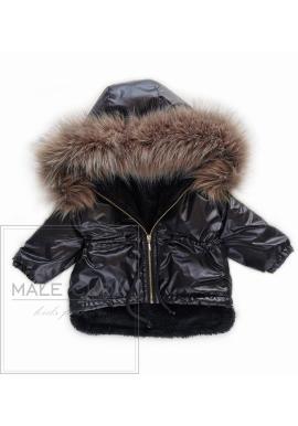 Přechodná černá bundička s kožíškem