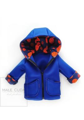 Modrá neoprenová bundička s potiskem míčků