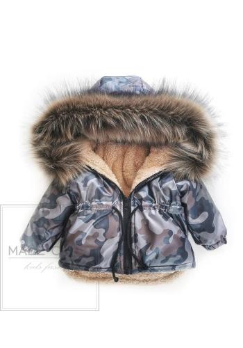 Oteplená maskáčová parka pro děti