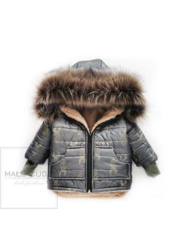 Khaki bundička s potiskem jelena