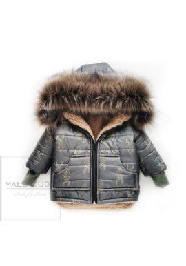 Khaki bundička s potiskem jelena