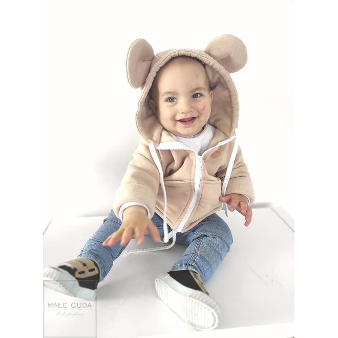 Hrubá béžová mikina Mickey Mouse