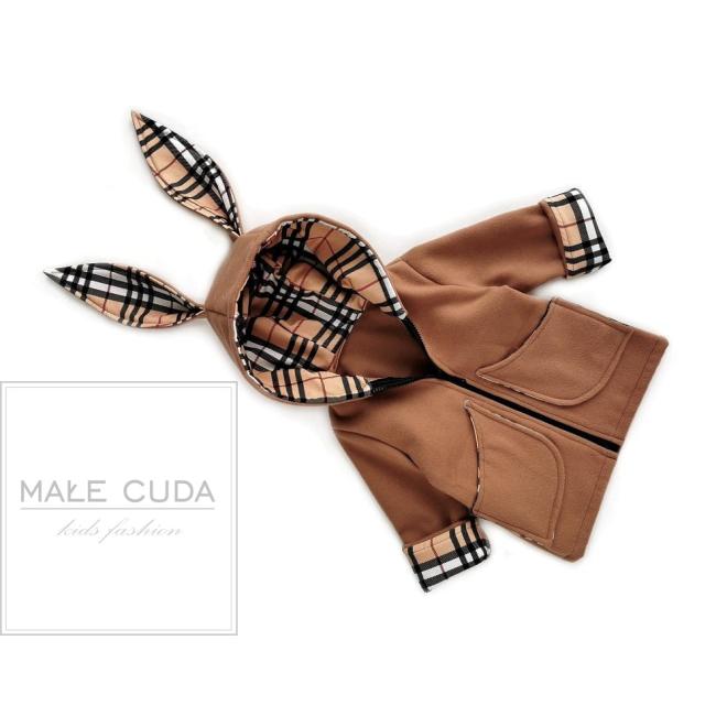 Hnědý károvaný kabátek v hnědé barvě