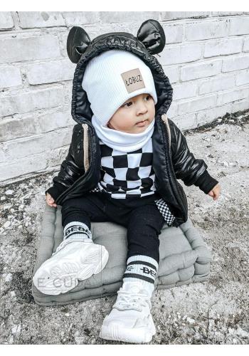 Černá přechodná bundička s oušky