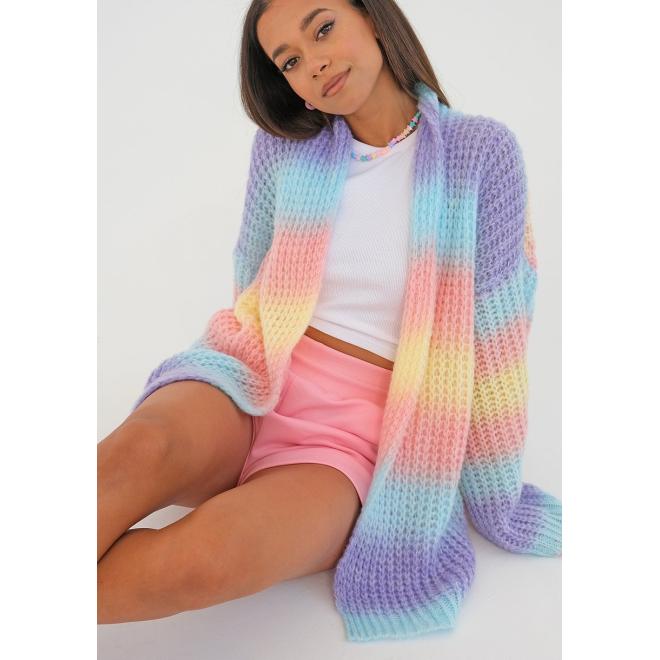 Barevný cardigan I LOVE MILK v pastelových barvách