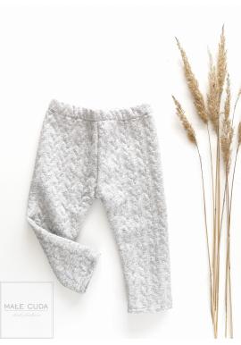 Legíny s šedým copánkovým vzorem pro děti