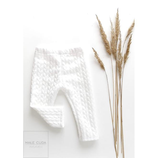 Dětské legíny s krémovým copánkovým vzorem