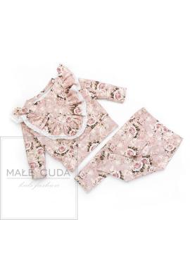 Růžová souprava s potiskem růží