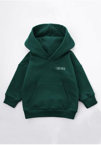 Dětská mikina I LOVE MILK v zelené barvě