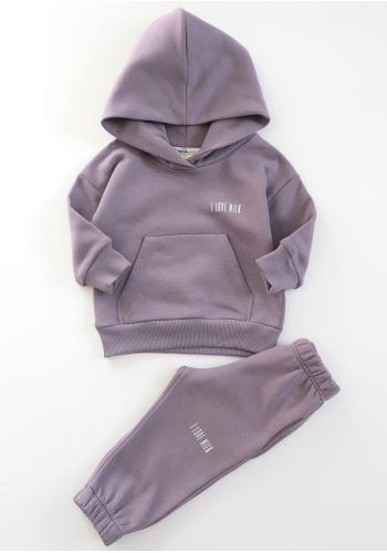 Sportovní souprava I LOVE MILK fialové barvy