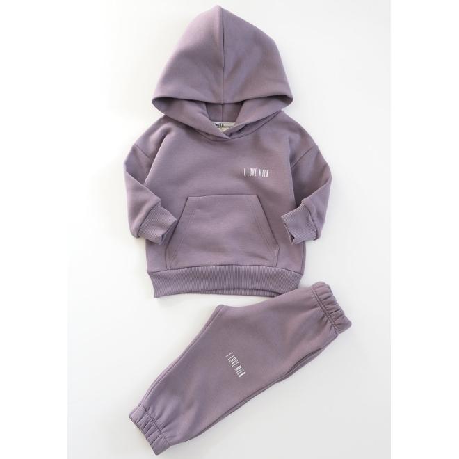 Sportovní souprava I LOVE MILK fialové barvy