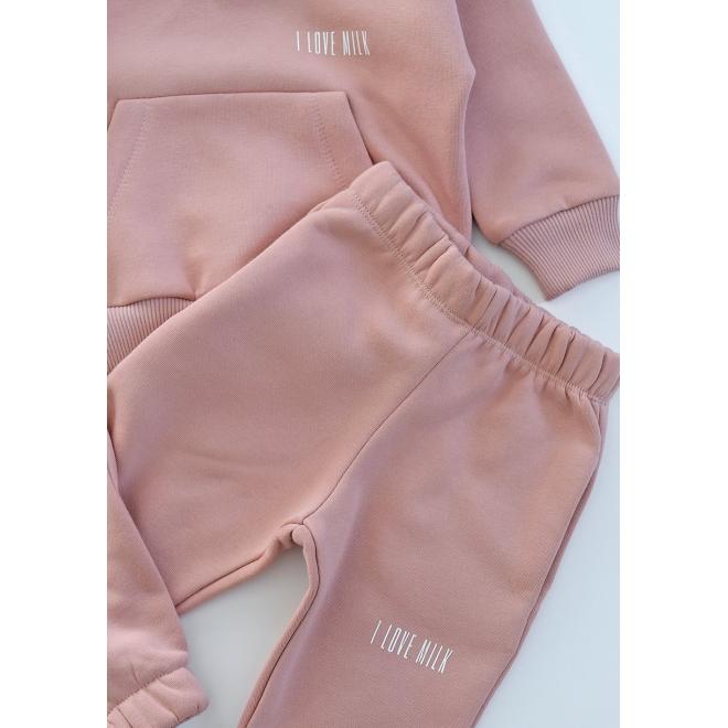 Růžová souprava s logem I LOVE MILK