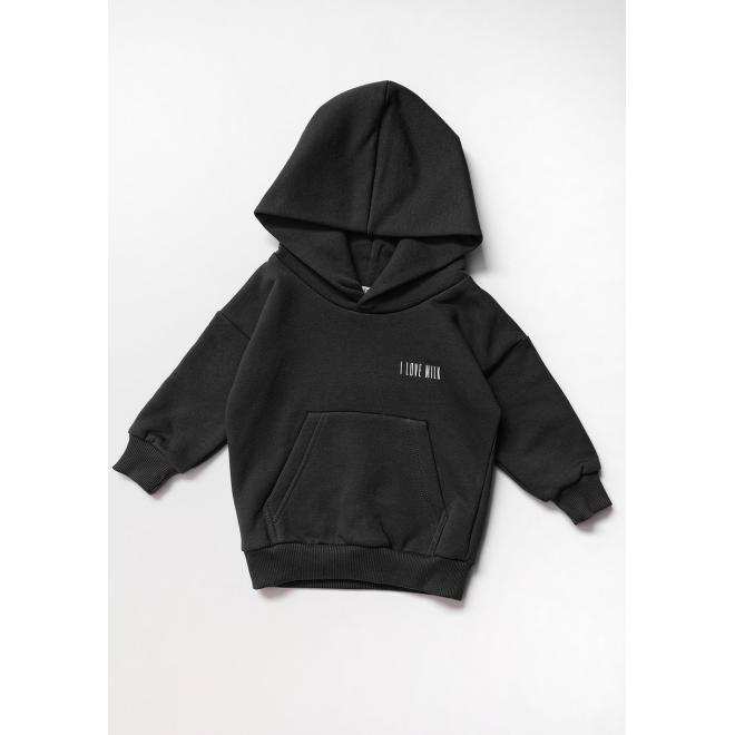 Dětská souprava I LOVE MILK v černé barvě