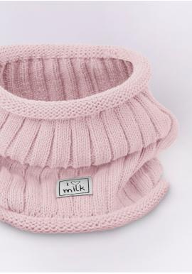 Dětský zimní komín I LOVE MILK v růžové barvě