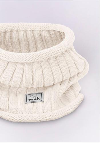 Dětský zimní komín I LOVE MILK v krémové barvě