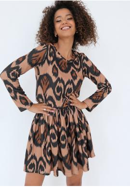 Hnědé šaty MOSQUITO se zvonovou sukní