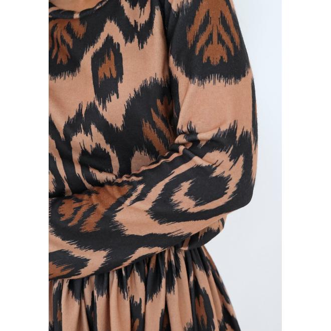 Hnědé šaty MOSQUITO se zvonovou sukní