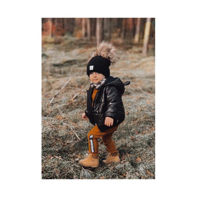 Černá prošívaná bunda s ušima I LOVE MILK