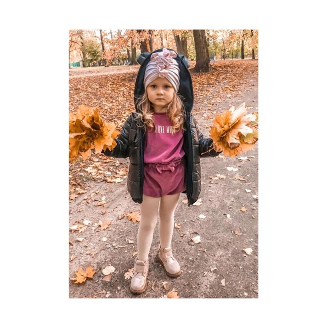 Černá prošívaná bunda s ušima I LOVE MILK