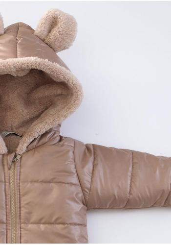 Dětský béžový overal I LOVE MILK s oušky