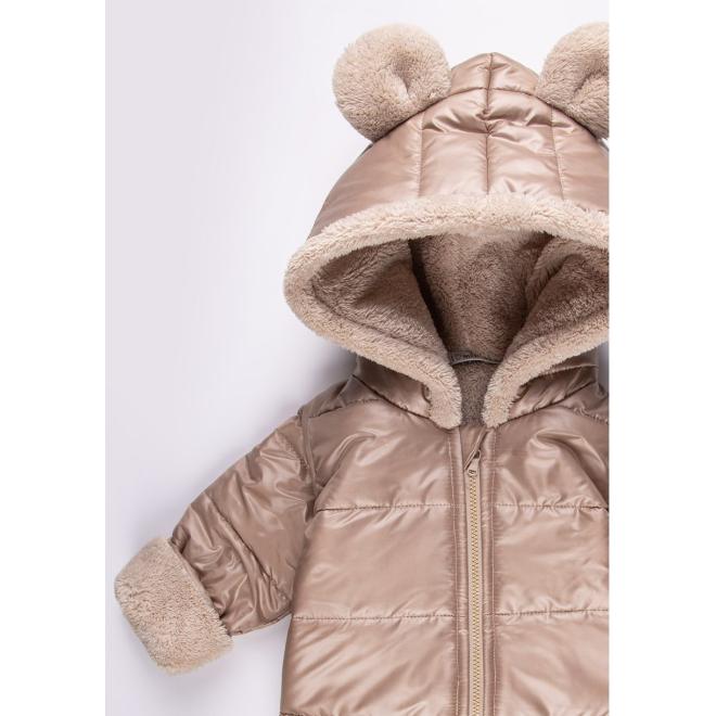 Dětský béžový overal I LOVE MILK s oušky