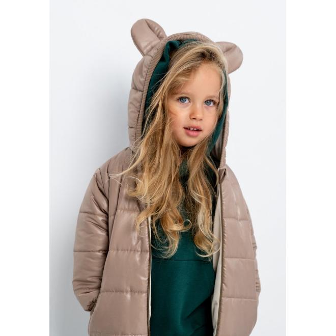 Béžová prošívaná bunda s ušima I LOVE MILK