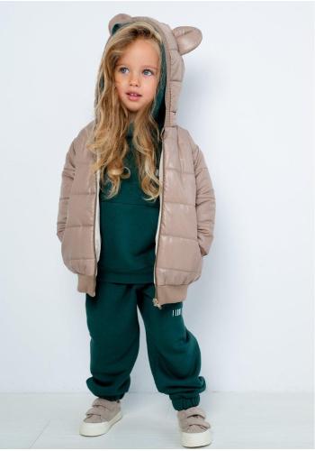 Béžová prošívaná bunda s ušima I LOVE MILK