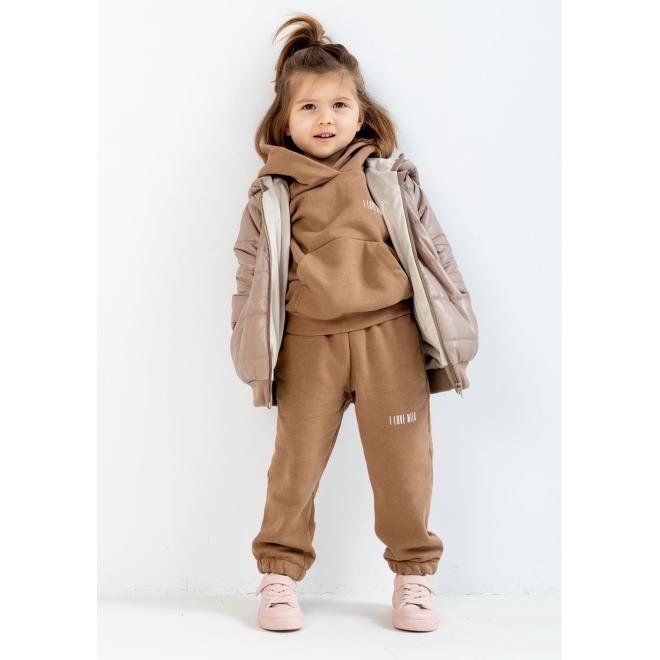 Béžová prošívaná bunda s ušima I LOVE MILK