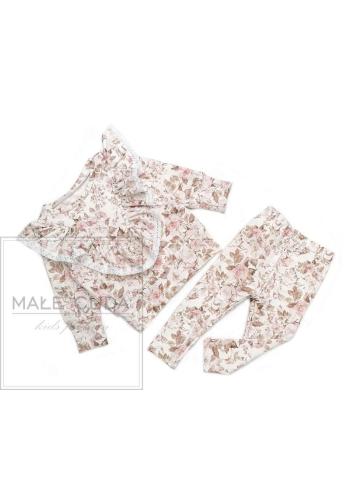 Dívčí souprava s růžovými květy