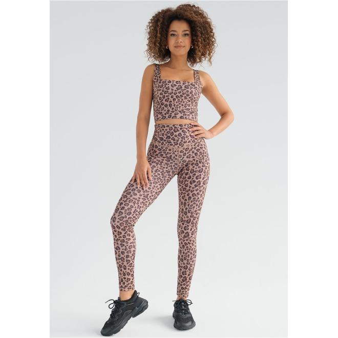 Leopardí top MOSQUITO v béžové barvě