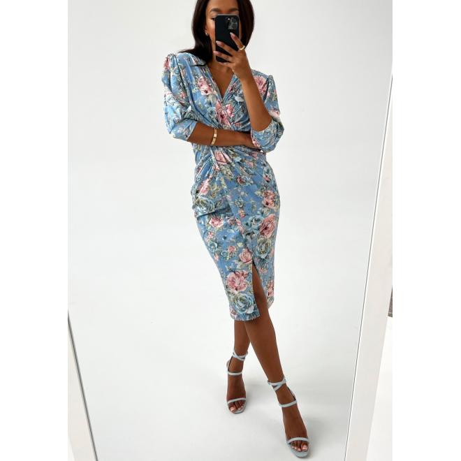 Koktejlové šaty MOSQUITO v modré barvě