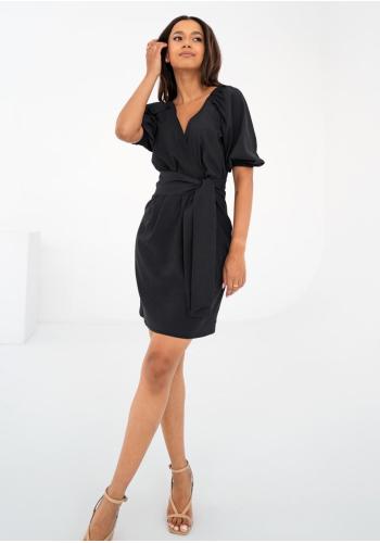 Černé minišaty s obálkovým výstřihem MOSQUITO