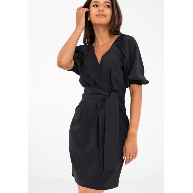 Černé minišaty s obálkovým výstřihem MOSQUITO