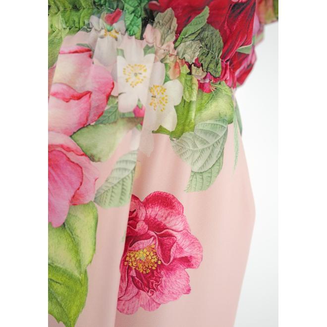 Květinové růžové šaty MOSQUITO s kapsami