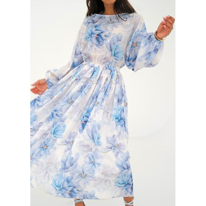 Midi šaty MOSQUITO s modrými květinami