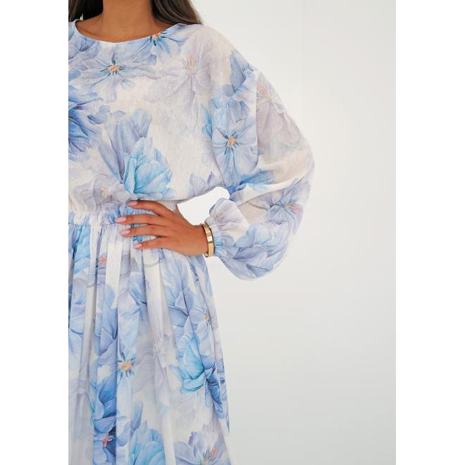 Midi šaty MOSQUITO s modrými květinami