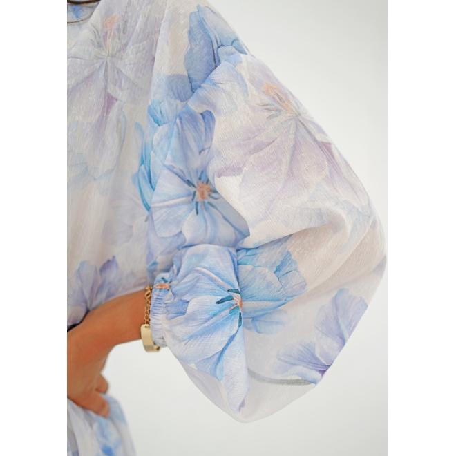 Midi šaty MOSQUITO s modrými květinami