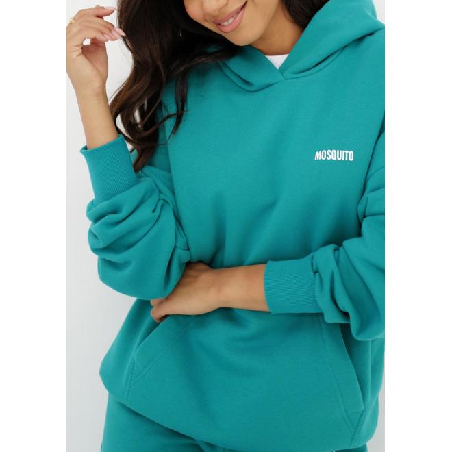 Mikina s kapucí MOSQUITO v tyrkysové barvě