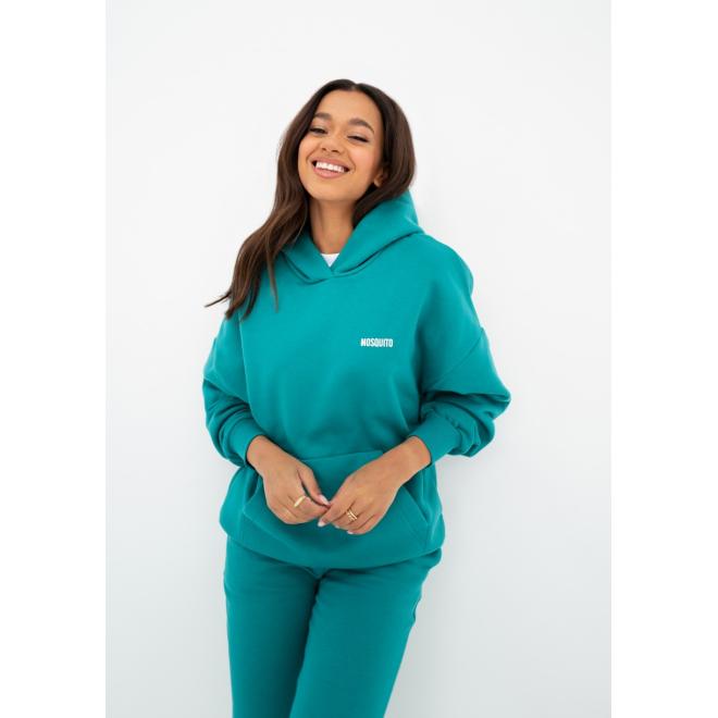 Mikina s kapucí MOSQUITO v tyrkysové barvě