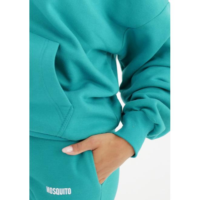 Mikina s kapucí MOSQUITO v tyrkysové barvě