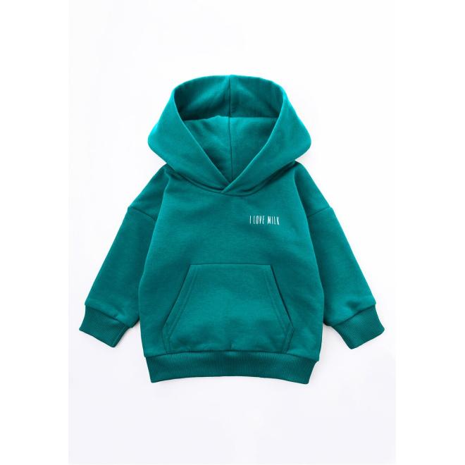 Tyrkysová mikina I LOVE MILK pro děti