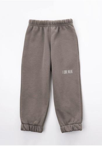 Sportovní tepláky I LOVE MILK v šedém odstínu