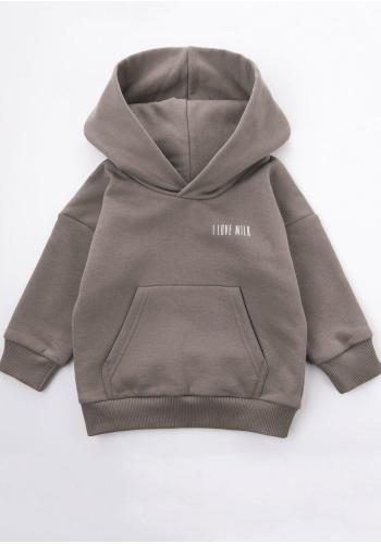 Mikina I LOVE MILK v šedém odstínu pro děti