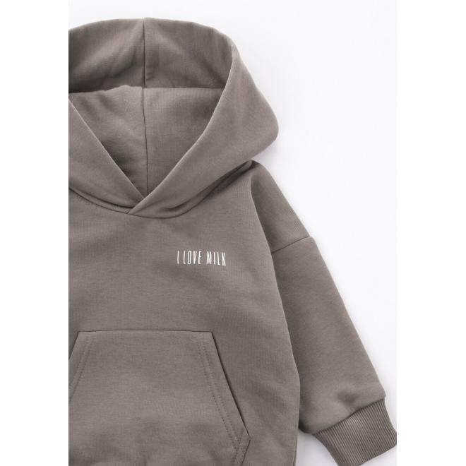 Mikina I LOVE MILK v šedém odstínu pro děti