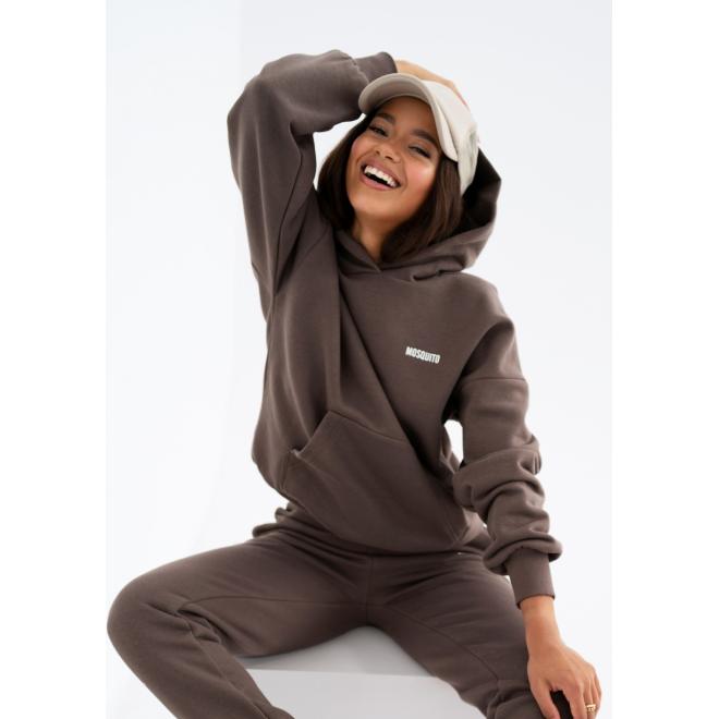Hnědá souprava tepláků a mikiny s kapucí MOSQUITO